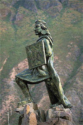 Statue of 15th Century Inca General Ollanta